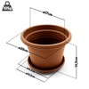 BigDean Pack of 8 Flower Pots with Saucers, Round, Diameter