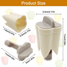 SENHAI 2 Pcs Pepper Seed Corer Remover, New Upgraded 2-in-1 Bell Pepper Cutter & Deseeder, Pepper Corer Tool for Faster More Efficient Meal Prep