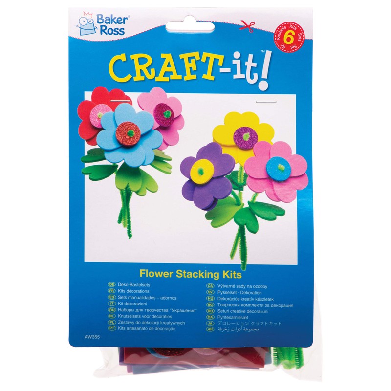 Baker Ross Stacking Craft Sets "Flowers" to Mix and Match
