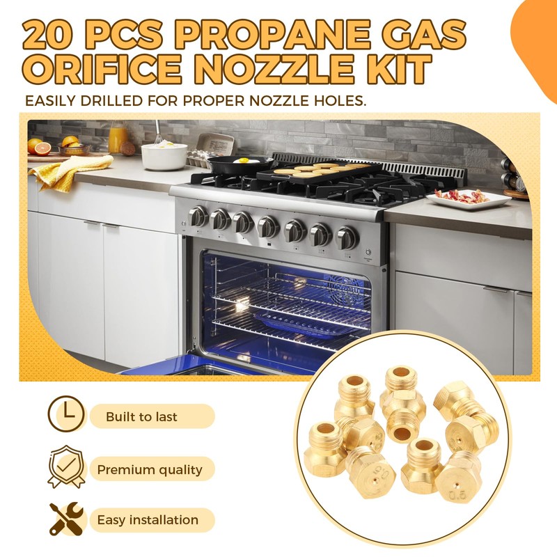 20 Pcs Propane Gas Orifice Nozzle Conversion Kit for Water