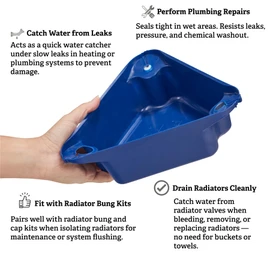 LavaTap Plumb Tub – Flexible Radiator Drain Tray, Plumbers Bucket & Water Catcher for Pipe Work | Plumbing Tools, Bleeding Kit, Radiator Maintenance Tool