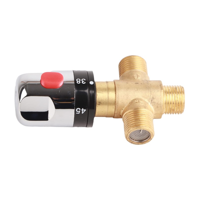 Brass Temperature Control Mixing Valve for Water Pipes, Thermostatic Basin