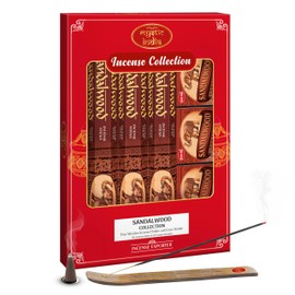 Mystic India - Hem Incense Sandalwood 4 Tube Hexa & 3 Box Cones with Free Incense Holder & Cone Holders.