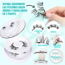 Pestañas Postizas Magnéticas Kit Con Aplicador 2 Pares