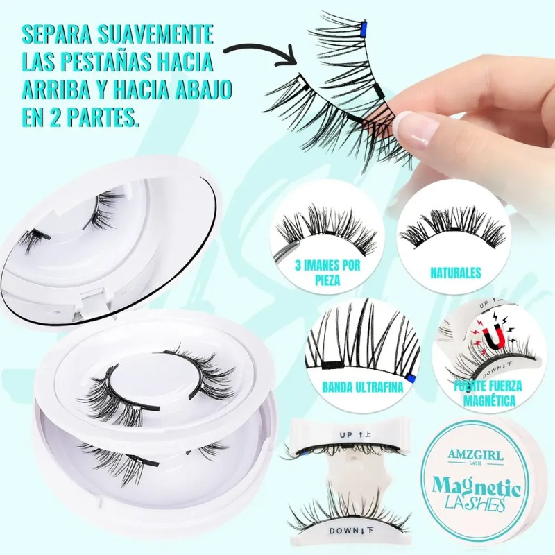 Pestañas Postizas Magnéticas Kit Con Aplicador 2 Pares