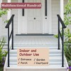 Sunnyglade Outdoor 3 Steps Handrail,Outdoor Stair Railing,Black Handrails Metal Railing