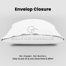 GC GAVENO CAVAILIA Super Soft Pillow Cases 2 Pack - Anti Allergic & Breathable Polycotton Pillow Covers with Envelop Closure - Washable Standard Pillowcases (50x75cm) - White