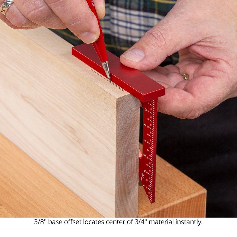 Woodpeckers Delve Square, 10-in-1 Woodworking Layout Tool, 6 Inch, Aluminum,