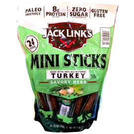 Jack Link's Savory Herb Mini Turkey Stick 24 x 0.5 Oz EXP 09/2026