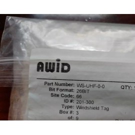 AWID RFID UHF 26-Bit Windshield Tags  AWID WS-UHF-0-0 LR-2000 & LR-3000