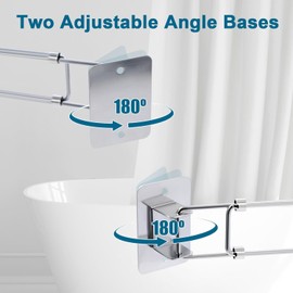 Hugworn RV Shower Corner Storage Bar- 7.8~13.4in Adjustable Stainless Steel Rod for Corner Shelves in Camper, RV Bathroom Organization Must Have Accessories (2 Pack