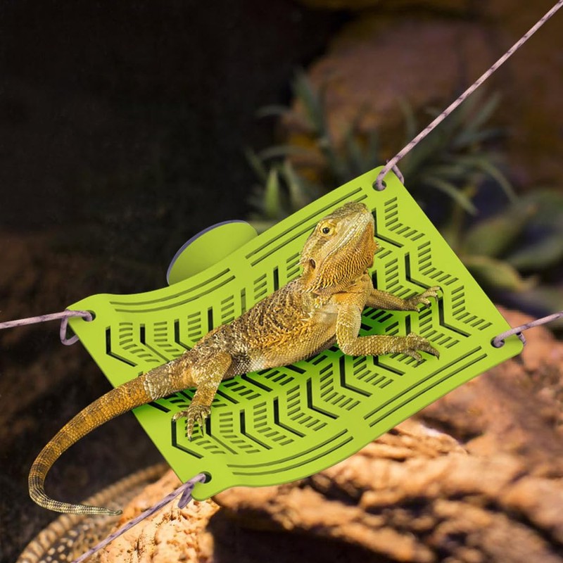 Bearded Dragon Hammock,Reptile Climbing Arboreal Cradle with Suction Cups for