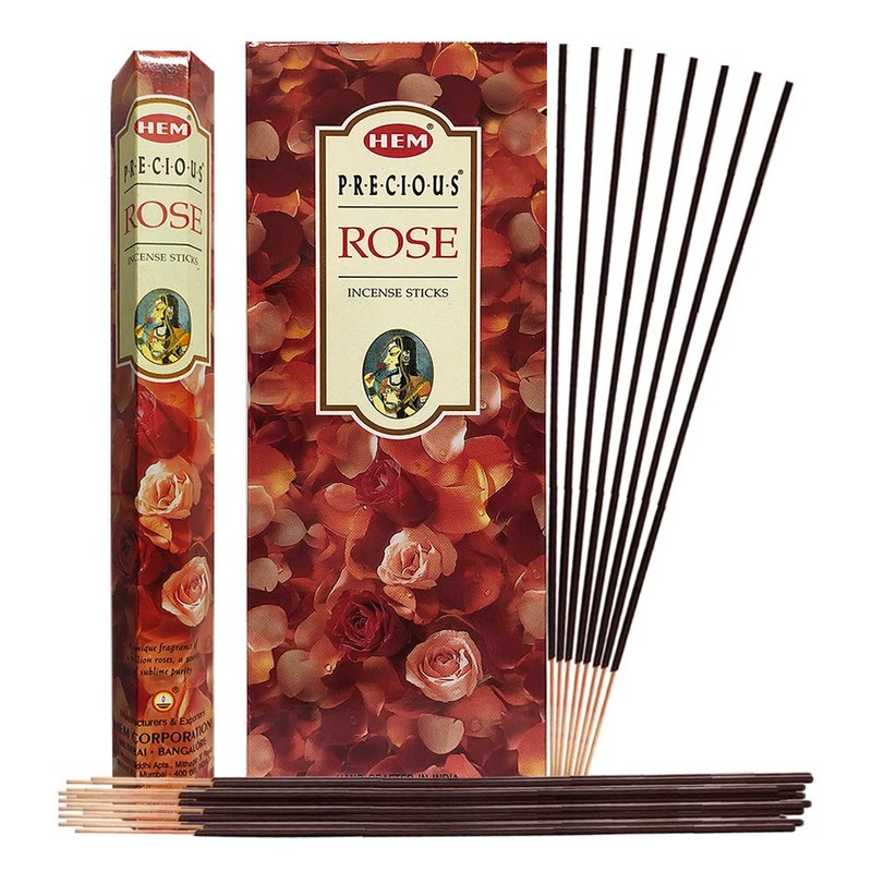 Precious Rose Incense Sticks and Incense Stick Holder Bundle Insence