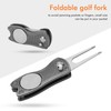 Pwshymi Stainless Steel Golf Pitchfork Foldable Golf Divot Tool Switchblade