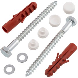 AERZETIX - C65138 - Fixing kit for toilet/bidet screw Ø6x70 mm floor mounting - dowel Ø10x50 mm - made of nylon/metal - hexagon screws - for sanitary installations made of concrete plumbing