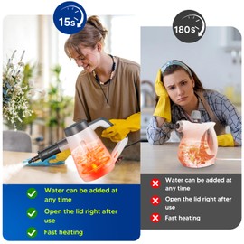 Handheld Steam Cleaner, Pressurized Steam Cleaner for Home with 10PCS Accessories, 15S Fast Heating Portable Steamer for Cleaning with Safety Lock for Home Kitchen Cleaning, Floors, Appliance Surfaces