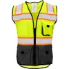 Ironwear 1244 Class 2 Black Bottom Safety Vest w/Zipper &