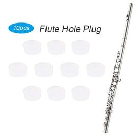 Haosie Flute Key Cover, 7x2.5mm Flutes Repair Part, 10Pcs Soft Rubber Open Hole Plug Flutes Repair Parts Musical Instrument Accessories for Most Types of Flute(Transparent)