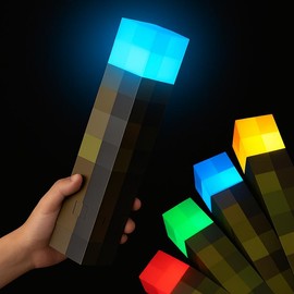 Light-up Wall Torch-Pixel Brownstone Torch Lamp-RGB Torch Style LED Lamp with Wall Mount ‚Äì USB Rechargeable Multi-Color Ambient & Mood Light, Portable Night Light for Bedroom, Gaming Setup, Party, Holiday Decor & Cosplay:_4-Color