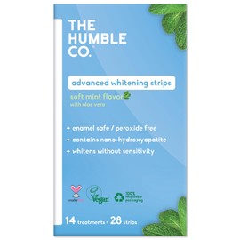 The Humble Co. Advanced Whitening Strips – Sensitive Teeth Whitening Strips, Enamel Safe and Peroxide Free for Sensitive Teeth, Vegan and Cruelty Free (14 Treatments, 28 Count)