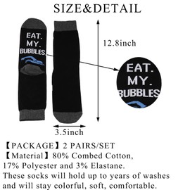 BDPWSS Swimming Socks For Swimming Lover Swimmer Pool Lover Swim Coach Thank You Gift Eat My Bubbles Funny 2 Pairs Swim Socks (my bubbles sockCA)