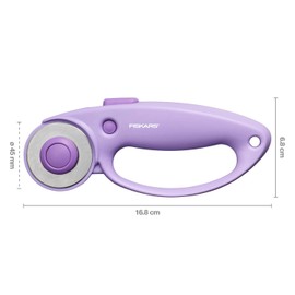 Fiskars Rotary Cutter 45mm - Left and Right Handed, Cuts Multi Layered, 45mm Straight Blade - Lilac
