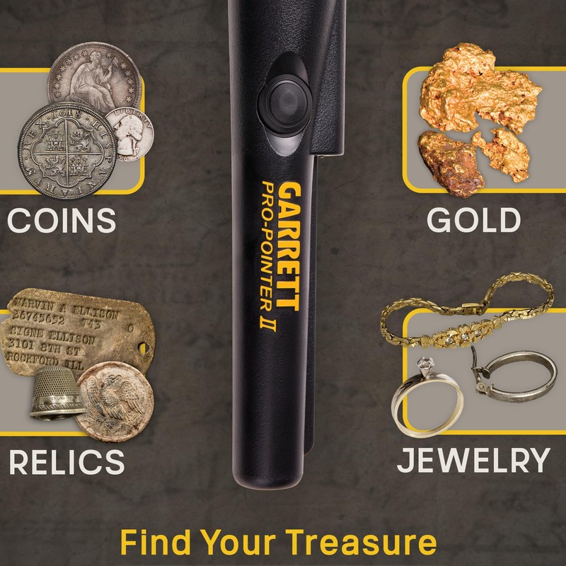 Garrett Pro-Pointer II Metal Detector Pinpointer – 360° Detection, LED