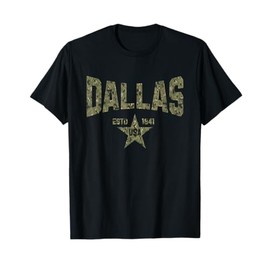 Camo Souvenir USA Star Dallas Texas T-Shirt