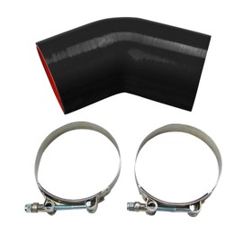 Wangtney 45 Degree Elbow Coupler Silicone Hose 3"(76mm) For Turbo Intercooler Intake Pipe with T-Bolt Clamp Black-red