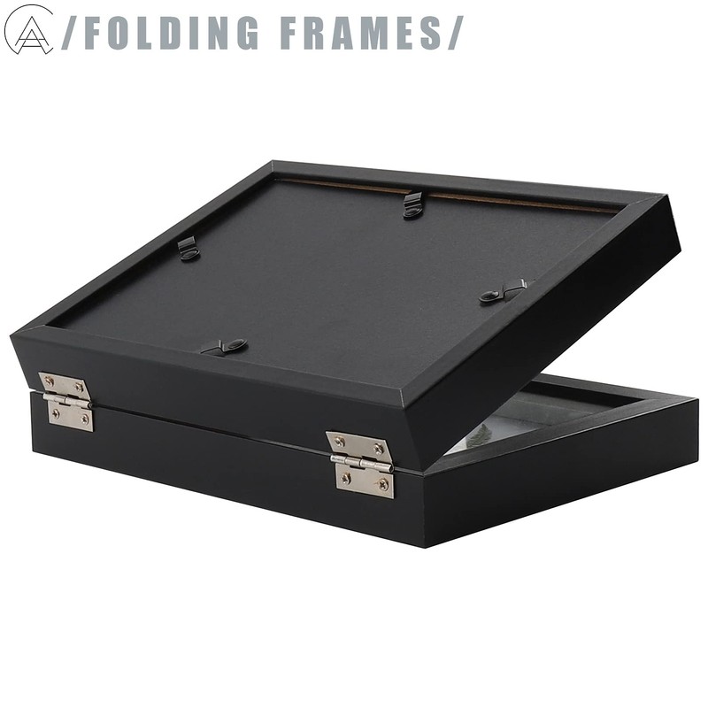 AEVETE 5x7 Double Picture Frames Hinged Wood Folding Picture Frames