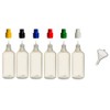 Pack of 6 100 ml PP Bottles with Coloured Lids