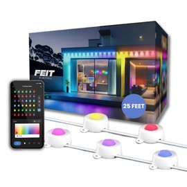 Feit Electric 25FT Outdoor String Lights Extension Only for Smart Permanent String Lights, Comes with 15 LED Bulbs, No Accessories Included, 25,000-Hour Lifetime, SL50-30RGBTWAG/25EXT