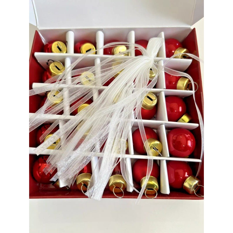 IKEA 50 IKEA VINTERFINT Decoration Ornament Glass Red 1 ½"