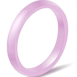 Jude Jewelers 3mm Plain Simple Ceramic Ring Wedding Band Classical Anniversary Stackable (Pink, 7)