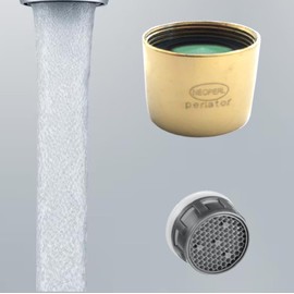 Polished Brass Aerator Housing Faucet 1.0 gpm 1.2, 1.5, 1.8, 2.2 flow rates insert Washer Dual/Male/Female Standard Threads (Female Thread, Green 1.5 gpm)