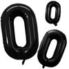 GOER 2 Pcs 42 Inch Black Foil Balloons Number 0