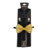 coool Gold Sequin Bow Tie & Black Suspender Set Tuxedo
