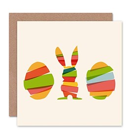 Wee Blue Coo BUNNY EGG ABSTRACT EASTER RABBIT BLANK GREETINGS BIRTHDAY CARD ART