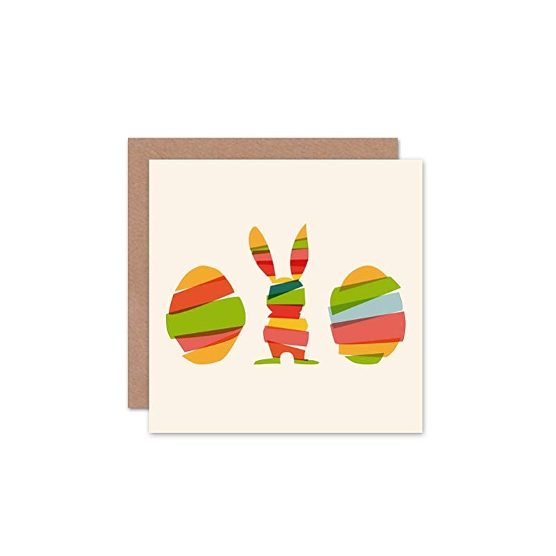 Wee Blue Coo BUNNY EGG ABSTRACT EASTER RABBIT BLANK GREETINGS