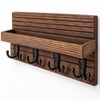 Wall Mounted Wooden Key Holder for Entryway Organization – Rustic