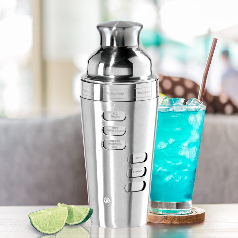 Oggi 23-Ounce Stainless Steel Cocktail Shaker, Silver