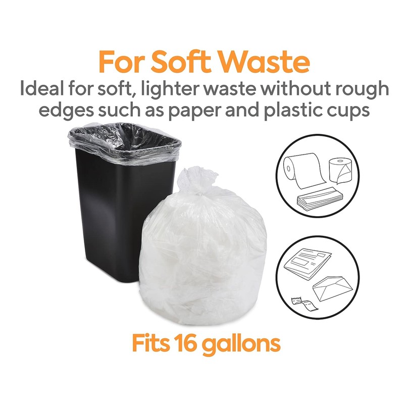 Coastwide 16 Gallon Trash Bag, 24" x 33", High Density,