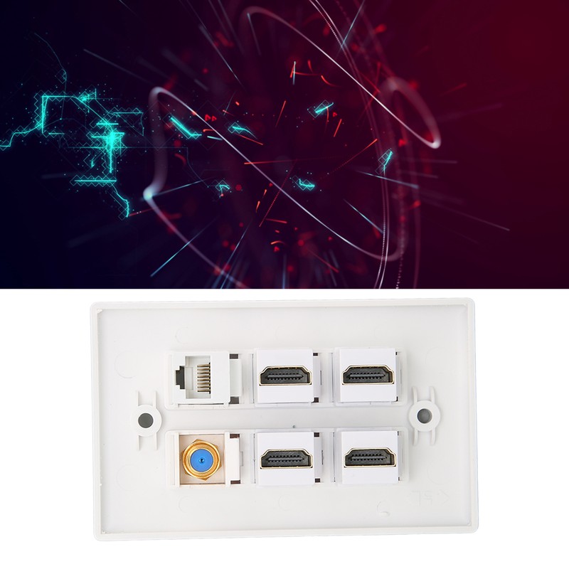 Wall Plate 6 Ports HD Multimedia Interface CAT6 TV F