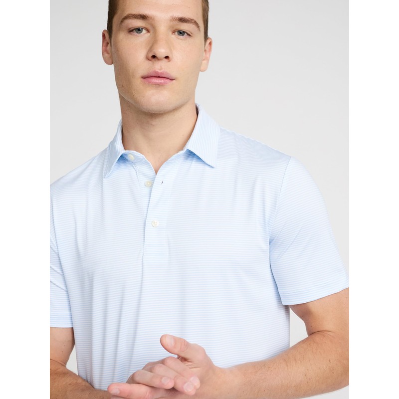 EXPRESS Men’s Everyday Performance Polo – Short Sleeve, Striped, Stretch,