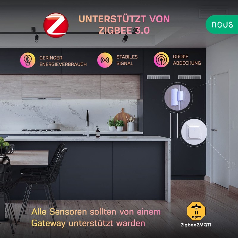 NOUS E3 ZigBee Window Contact, Door Sensor, Motion Sensor, Door
