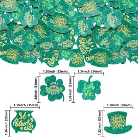 Gyufise 48Pcs Edible St Patrick's Day Cupcake Topper Wafer Paper Lucky Four Leaf Clover Hat Cupcake Toppers Picks for St Patrick's Day Party Irish Holiday Party Decorations