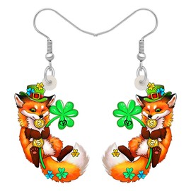 YAYAKO Cute Fox Earrings Fashion Jewelry Acrylic Drop Dangle Earrings for Women Girls Party Favors Fox Gifts Charms, Acrylic, No Gemstone