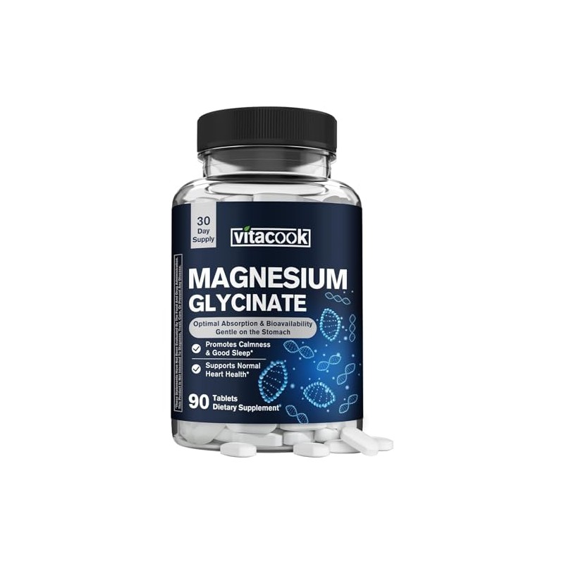 Vitacook Magnesium Glycinate 300 mg, Natural Calmness, Healthy Mood &