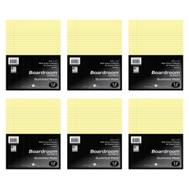 Roaring Spring Boardroom, Gummed Legal Pads, Pack of 72, 8.5"x11" Yellow Canary Paper, Wide Ruled With Margin, 50 Sheets, Top Bound