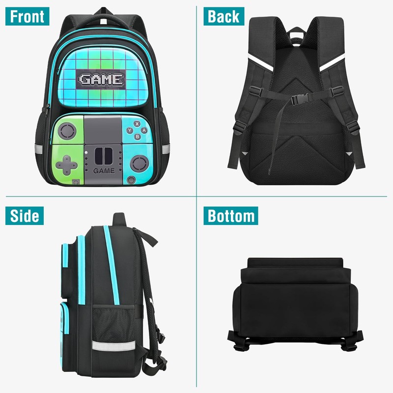 Beaulyn Game Backpack Set for School Boys Kids School Bag
